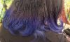 グレーの毛先にブルーのヘアカラーがかわいい☆